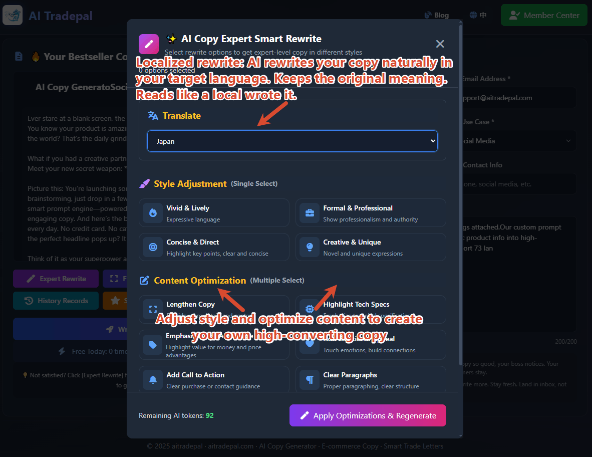 Expert Rewrite Interface
